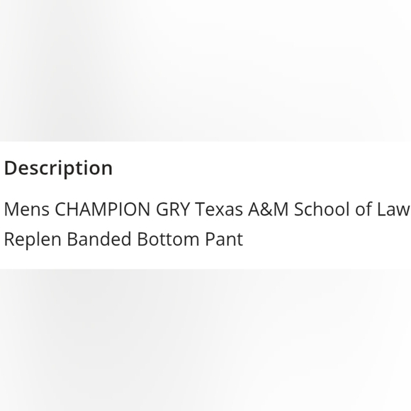 🤍 NWT CHAMPION Texas A&M University School of Law Sweatpants - Picture 2 of 4